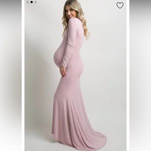 NWT - PinkBlushMaternity Pink Long Sleeve Photoshoot Maternity Gown/Dress